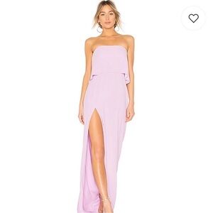 Amanda Uprichard Topenga Lilac Purple Maxi Dress Strapless Size Small